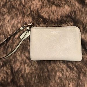Baby blue Coach Wristlet